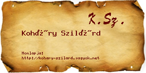 Koháry Szilárd névjegykártya