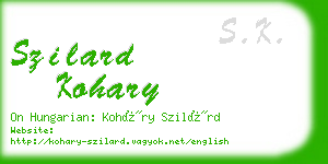 szilard kohary business card